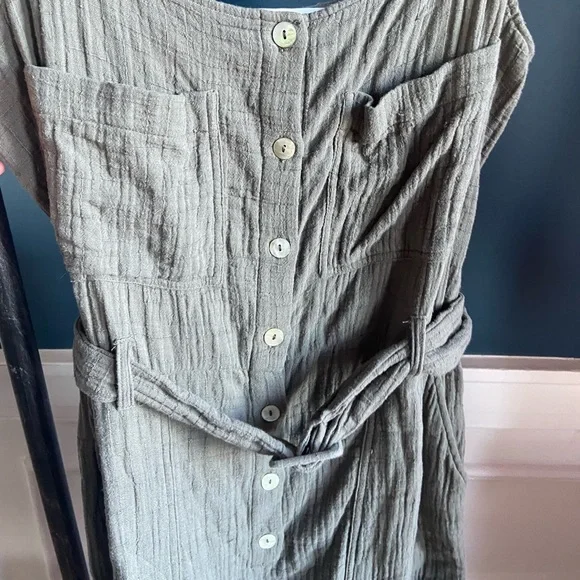 🛑SOLD ZARA Green Belted Long Textured Jumpsuit - Picture 6 of 10